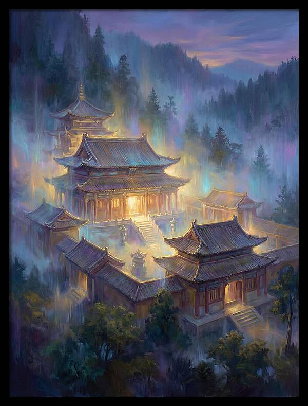 Asian Temple At Dusk
