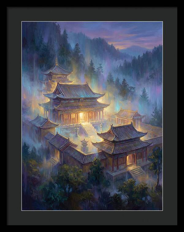 Asian Temple At Dusk