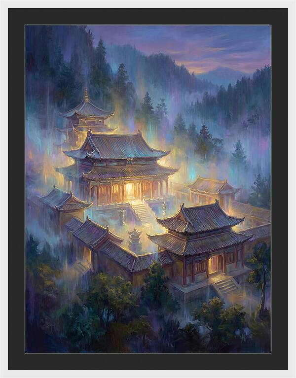 Asian Temple At Dusk