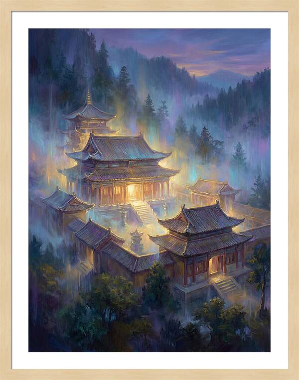 Asian Temple At Dusk