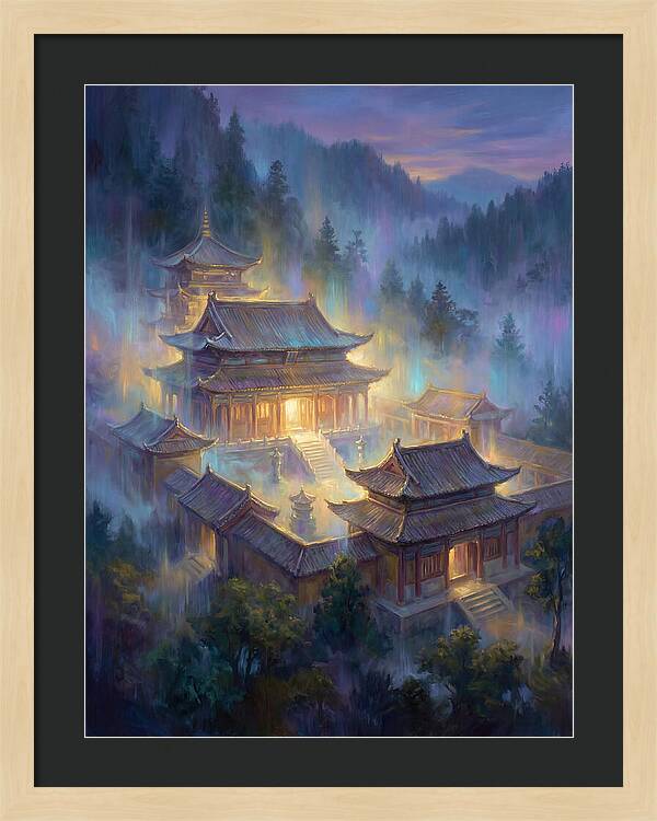 Asian Temple At Dusk