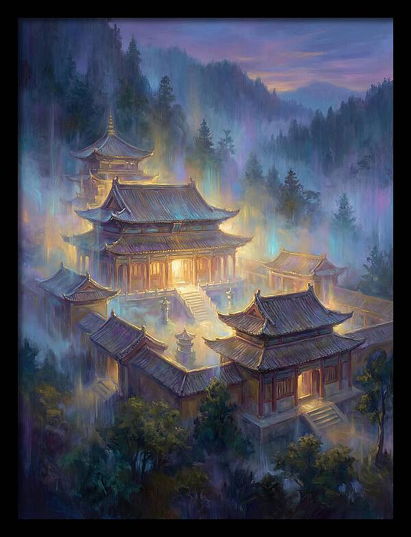 Asian Temple At Dusk