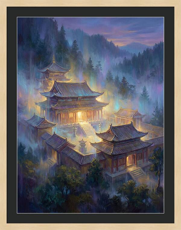 Asian Temple At Dusk