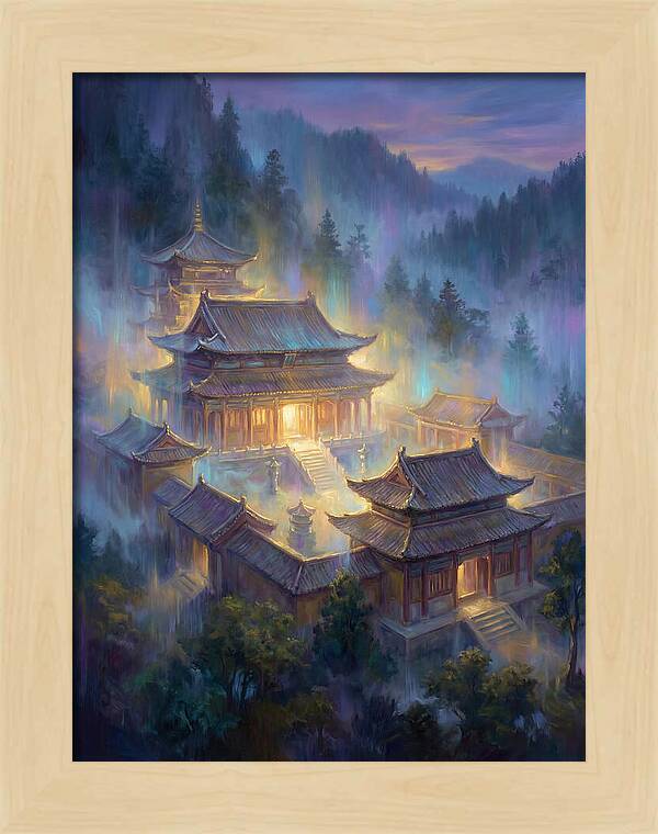 Asian Temple At Dusk