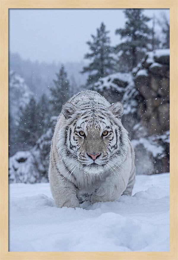 Asian Tiger In The Snow