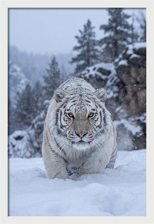 Asian Tiger In The Snow