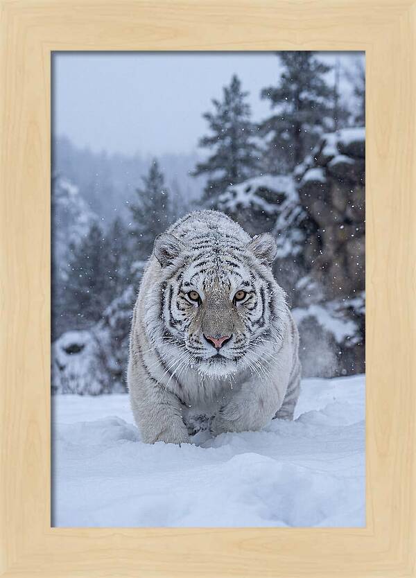 Asian Tiger In The Snow