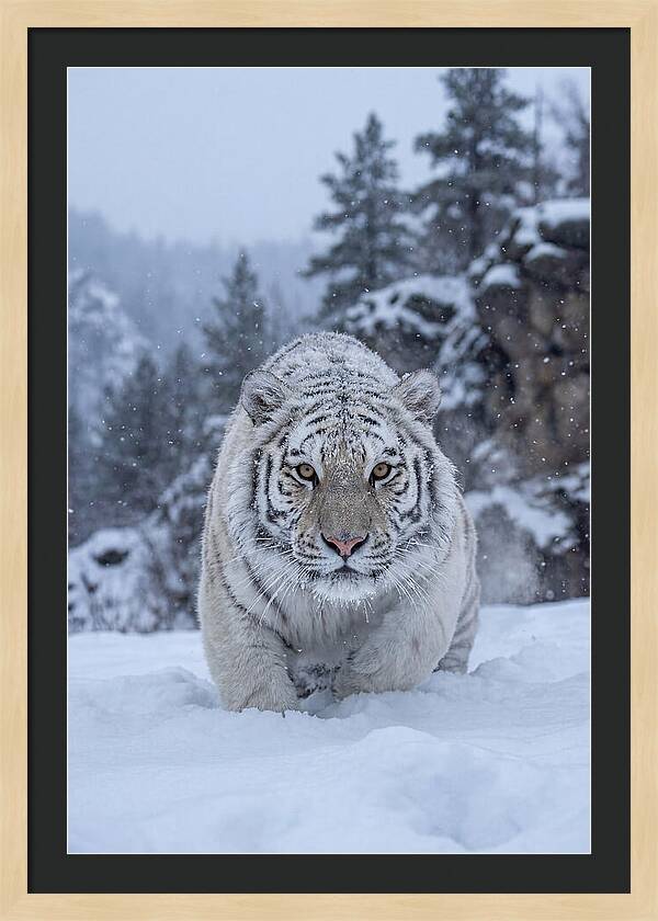 Asian Tiger In The Snow