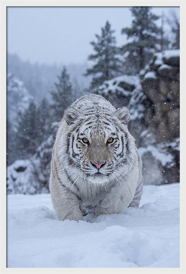 Asian Tiger In The Snow