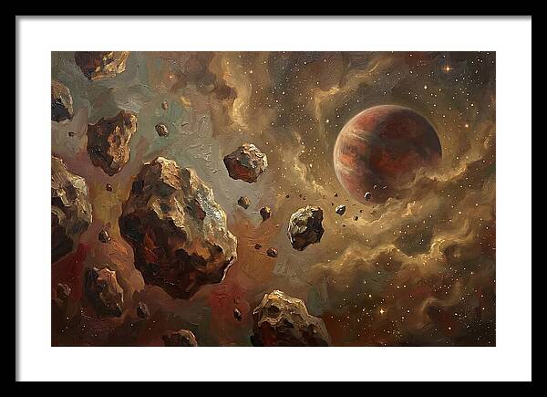 Asteroid Field With Distant Planet