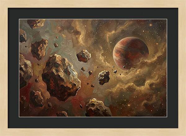 Asteroid Field With Distant Planet