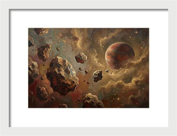 Asteroid Field With Distant Planet