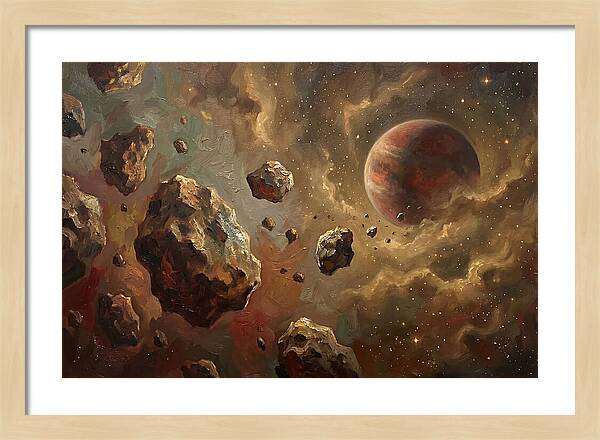 Asteroid Field With Distant Planet