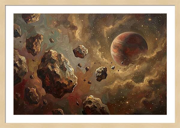 Asteroid Field With Distant Planet