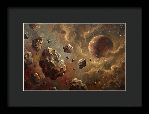 Asteroid Field With Distant Planet