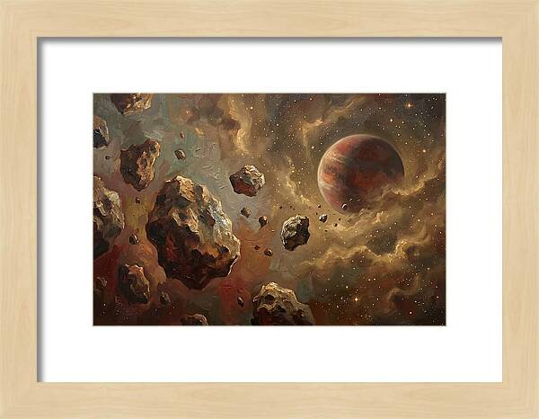 Asteroid Field With Distant Planet
