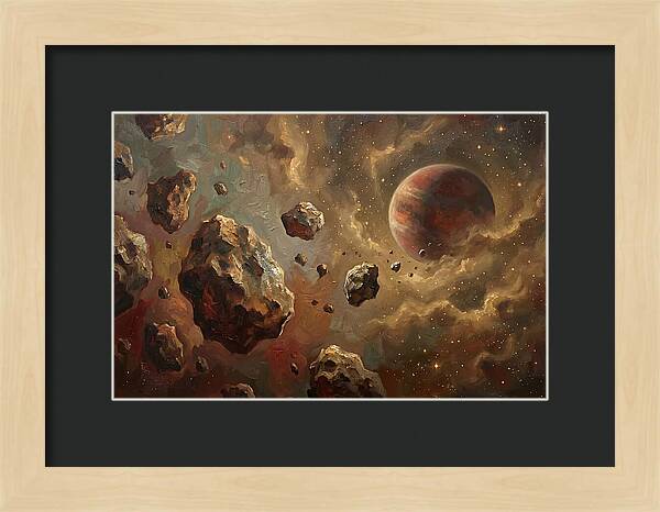 Asteroid Field With Distant Planet