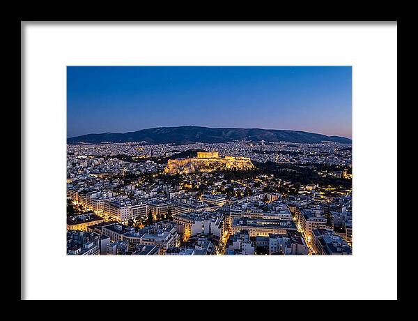 Athens Illuminated At Dusk