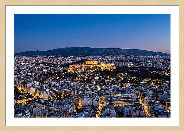 Athens Illuminated At Dusk