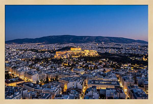 Athens Illuminated At Dusk