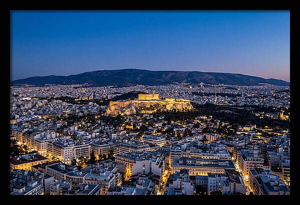 Athens Illuminated At Dusk
