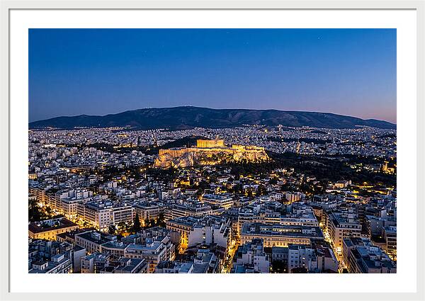 Athens Illuminated At Dusk