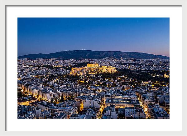Athens Illuminated At Dusk