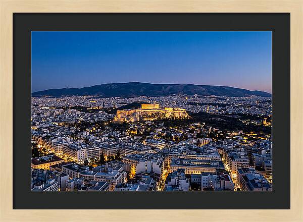 Athens Illuminated At Dusk