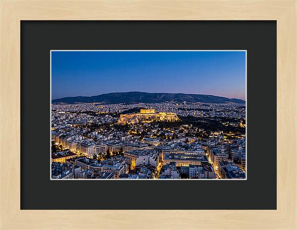 Athens Illuminated At Dusk