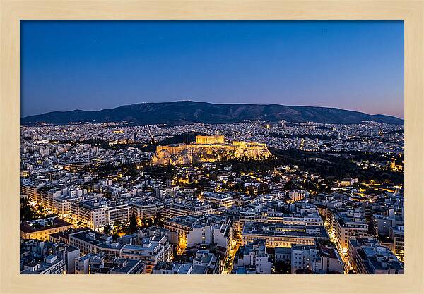 Athens Illuminated At Dusk