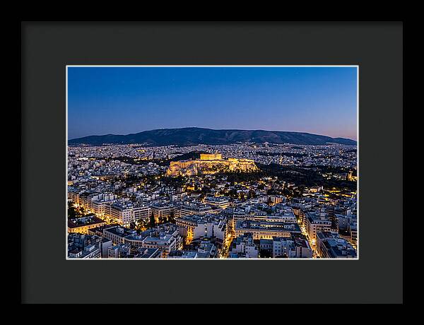 Athens Illuminated At Dusk