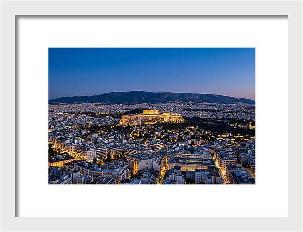 Athens Illuminated At Dusk