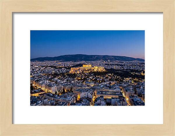 Athens Illuminated At Dusk