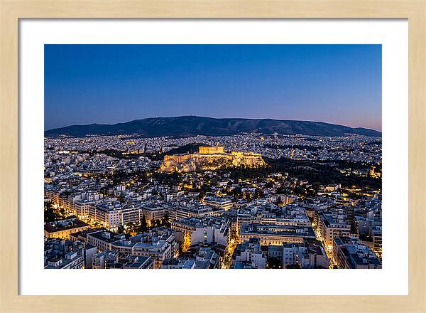 Athens Illuminated At Dusk