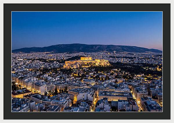 Athens Illuminated At Dusk