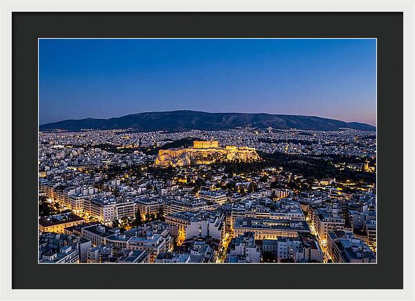 Athens Illuminated At Dusk