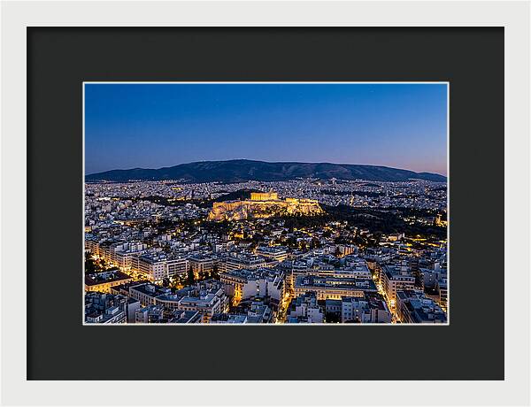 Athens Illuminated At Dusk