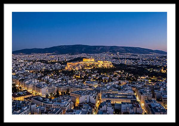 Athens Illuminated At Dusk