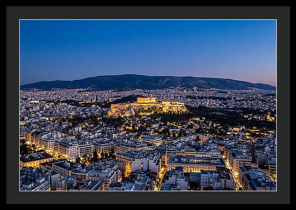 Athens Illuminated At Dusk