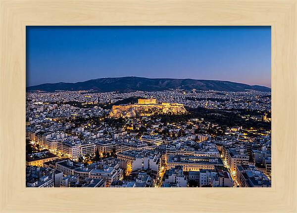 Athens Illuminated At Dusk