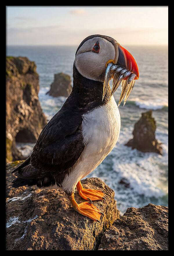 Atlantic Puffin With Fish