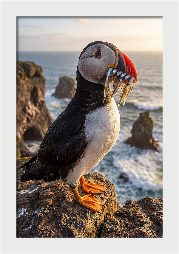Atlantic Puffin With Fish