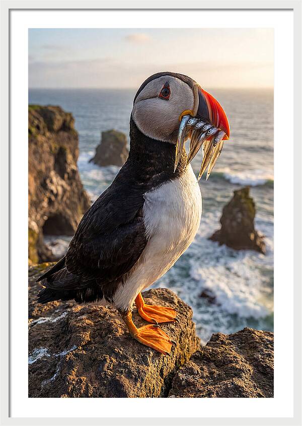 Atlantic Puffin With Fish
