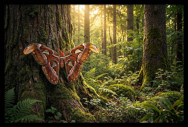 Atlas Moth Among Ancient Trees