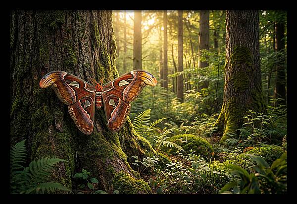 Atlas Moth Among Ancient Trees