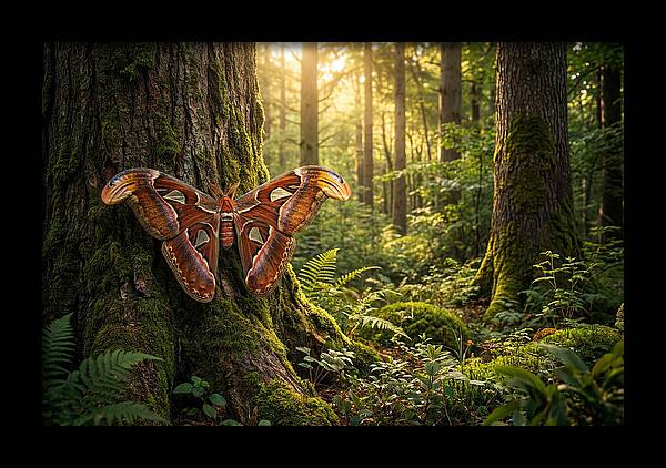 Atlas Moth Among Ancient Trees