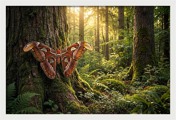 Atlas Moth Among Ancient Trees