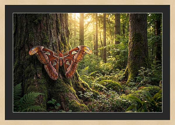 Atlas Moth Among Ancient Trees