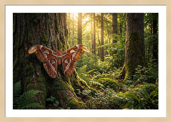Atlas Moth Among Ancient Trees