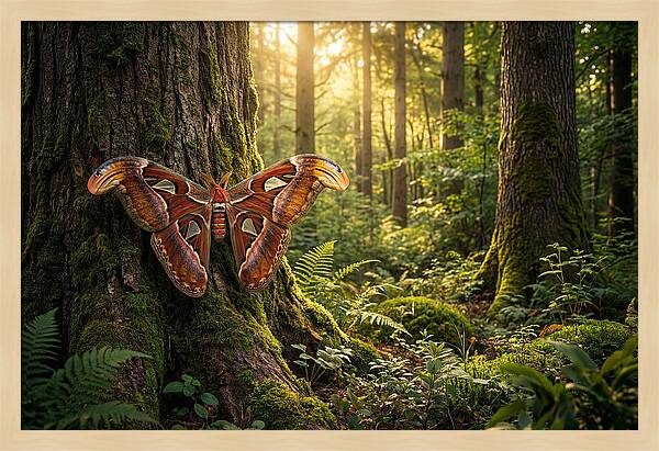 Atlas Moth Among Ancient Trees